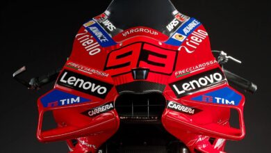 Frontal de la carena de la Ducati Desmosedici GP25 con el número 93