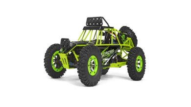 WLtoys 12428, escalador 4WD a escala 1/12 con jaula verde y luces led